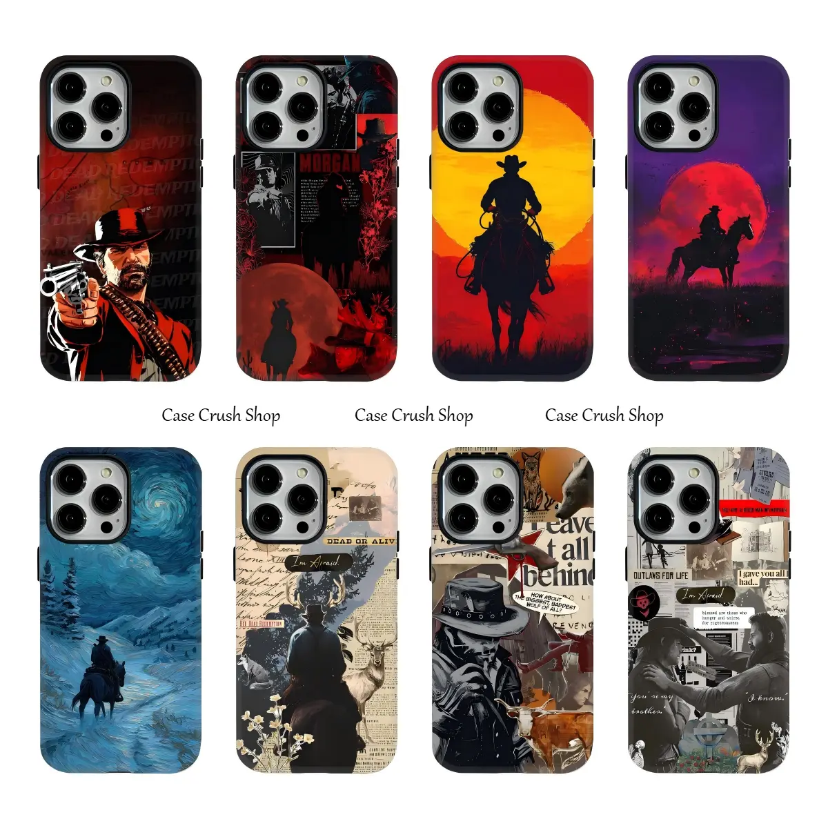 Hot Cool Game Red Dead Redemption RDR Phone Cases For iPhone 17 16 15 14 13 12 11 Promax Pro Air Plus Retro Glossy Hard Bumper 2-IN-1 Shockproof Cover Protection Gifts For Friends