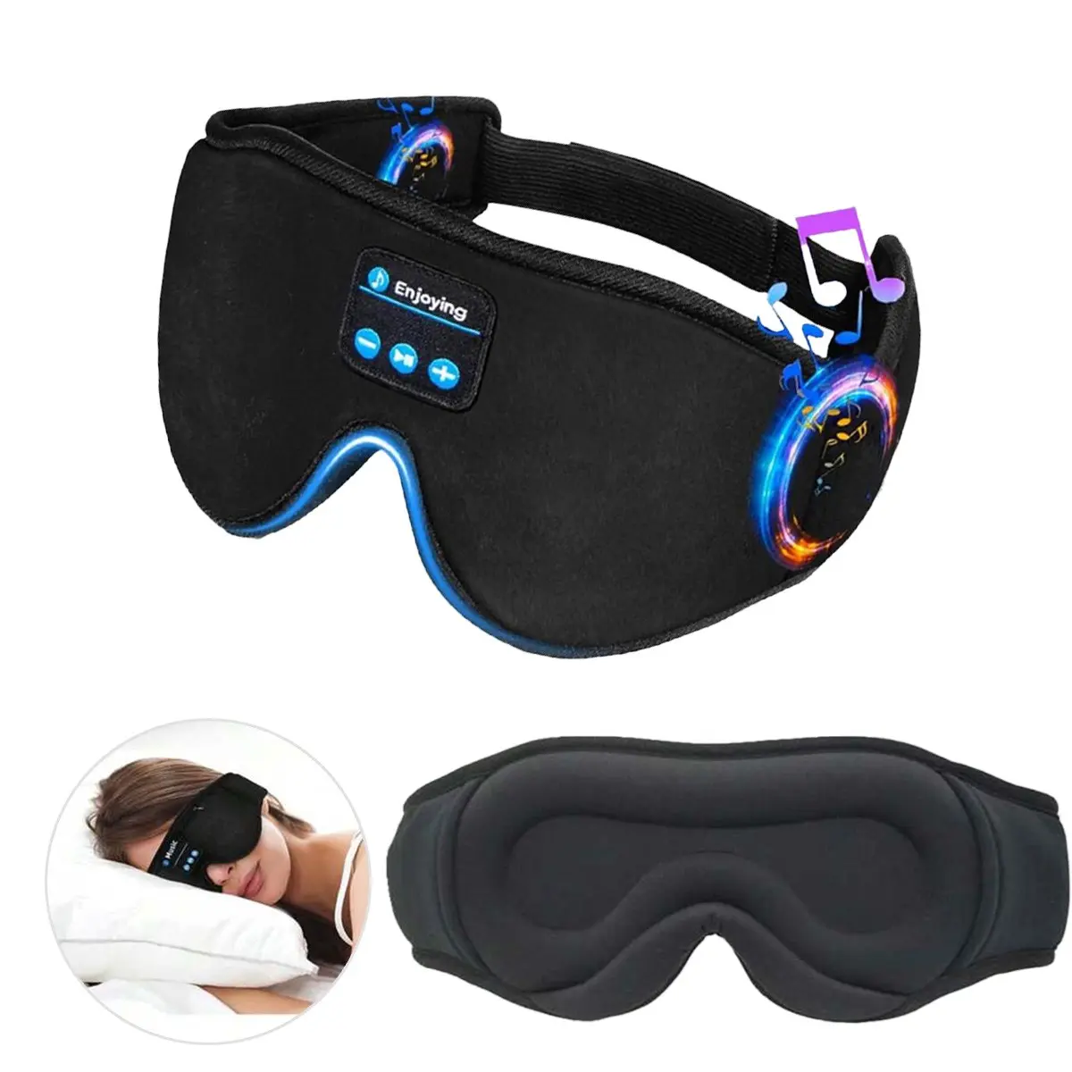 Multifunctional Sleep Headphone, Ergonomic Design Wireless Sleep Earbuds, 3D Sleep Eye Mask, Sleep Masks, Wireless Headphones For Sleeping, National Day Offers, Perpect Gifts For Men & Women, Valentine's Day gift For Boyfriend & Girlfriend