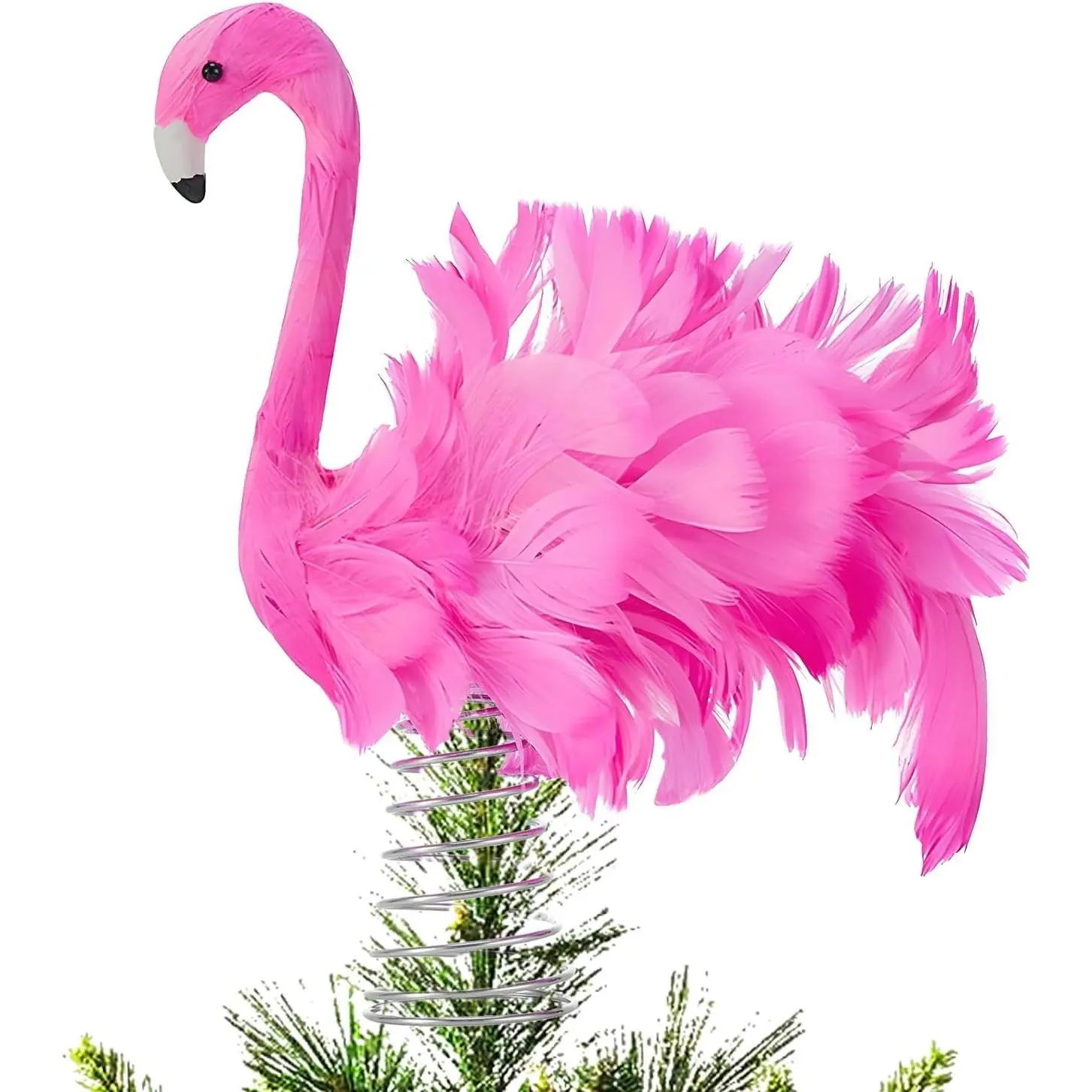 Christmas Tree Topper Pink Flamingo Flamingo Tree Toppers with Fluffy Artificial Feathers Christmas Home Holiday Ornament