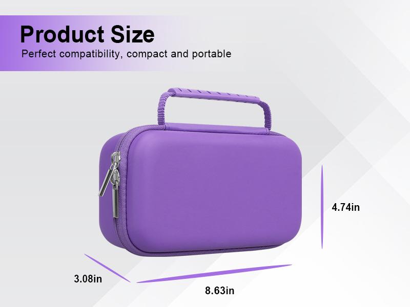 Travel Carrying Case for Asthma Inhaler, Handheld Spacer for Adults and Kids, Masks, Hard Inhaler Case with Mesh Pocket fit Medicine and Other Essentials, Purple