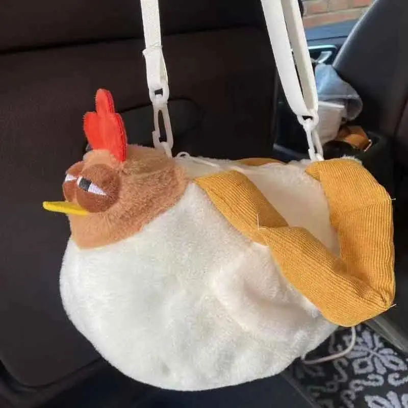 Plush Big Rooster Handbag for Women, Y2K Cute Internet Celebrity Novelty Shoulder & Crossbody Bag, Large Capacity Fluffy Animal Purse, Creative Niche Fashion Storage Tote, Lightweight Soft Plush Statement Bag for Travel, Parties & Daily Use, Fun Trendy St