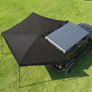 270° Car Awning, 6.6ft Pull-Out Vehicle Awning with Ripstop Fabric, Waterproof Sun Shelterfor Camping, Van Life, Tailgating & Outdoor Adventures