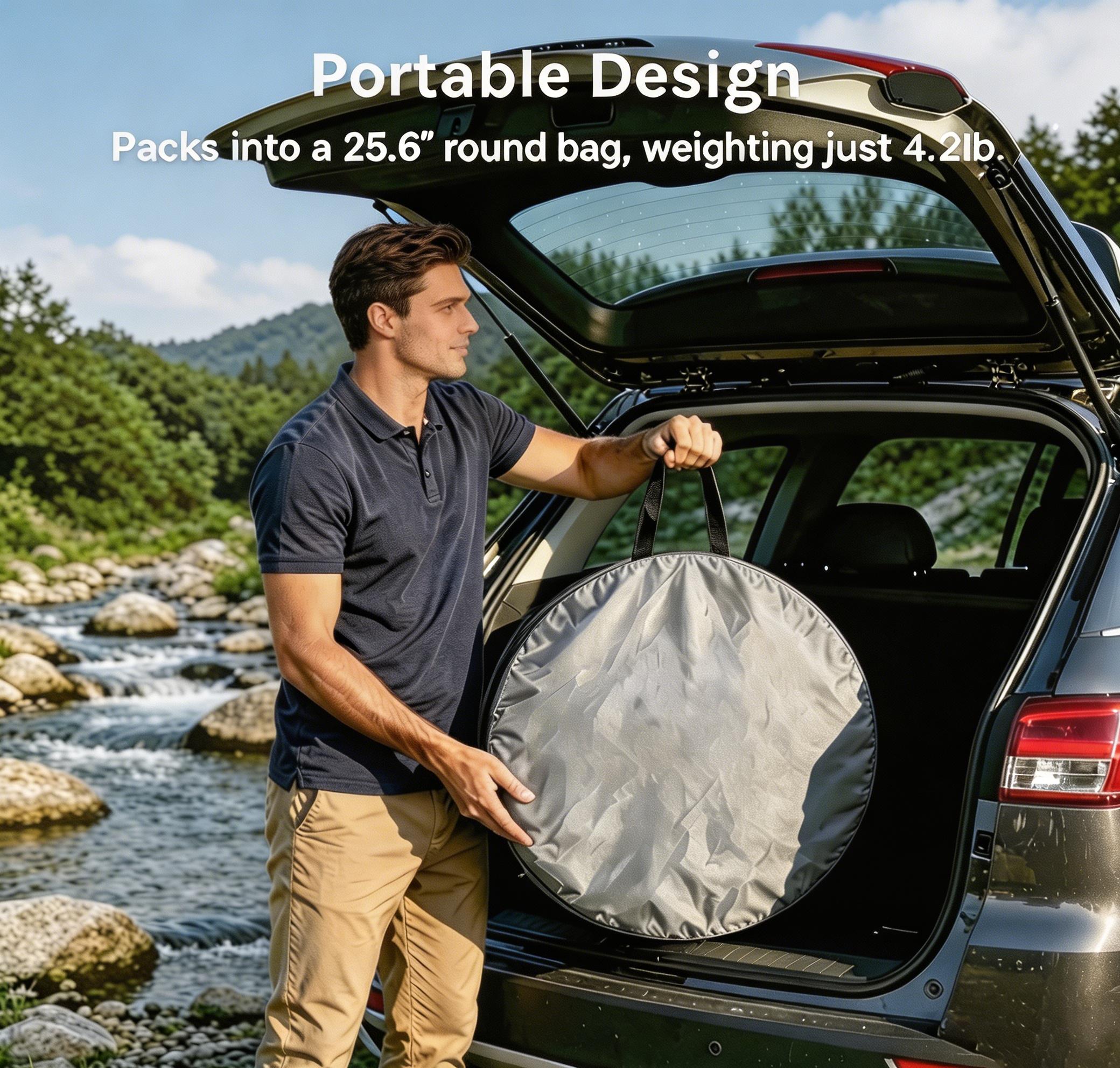 Pop-up shower tent, portable instant changing tent, with ventilation window and carrying bag, private bathroom toilet suitable for beach, camping and outdoors