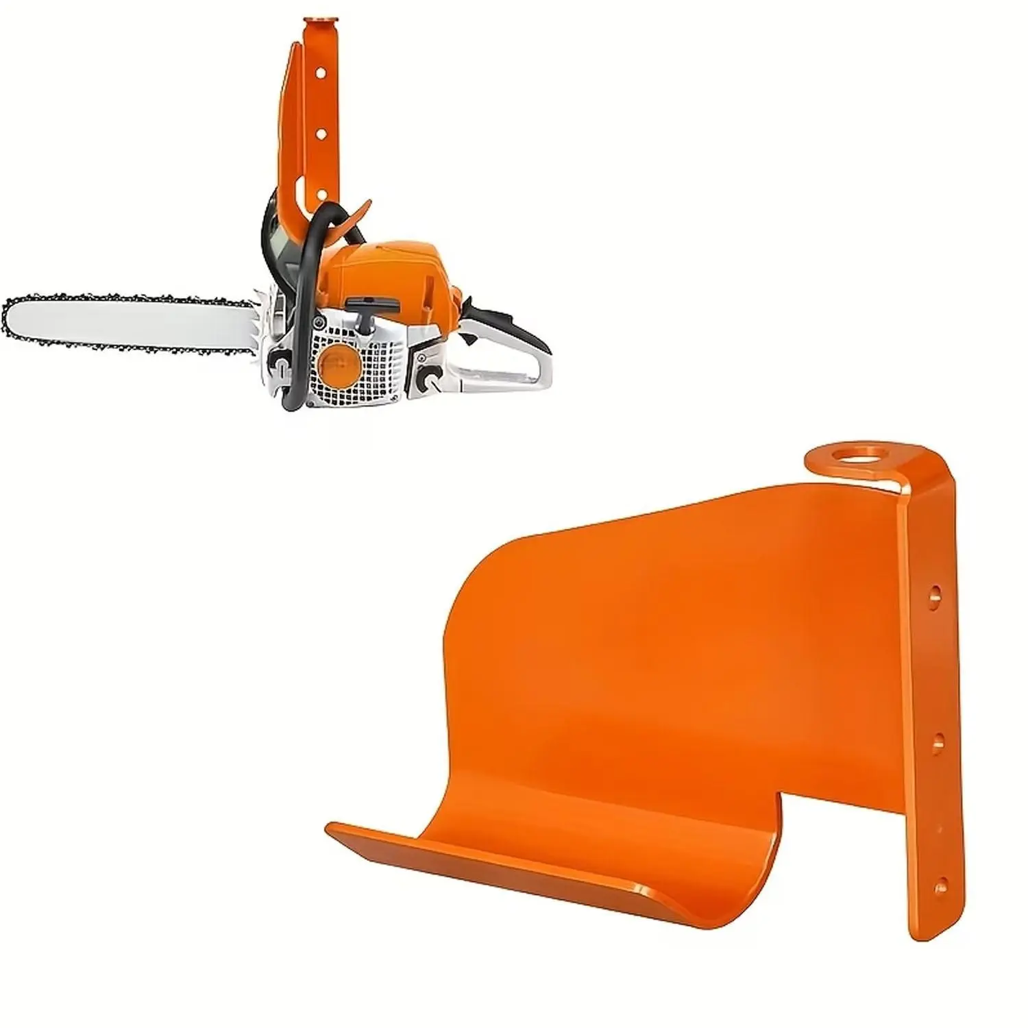 Durable Chainsaw Hanger Wall Rack, Rustproof Powder-Coated, Minimalist Metal Design, Easy Mounting, Wall Tool Organizer Holder