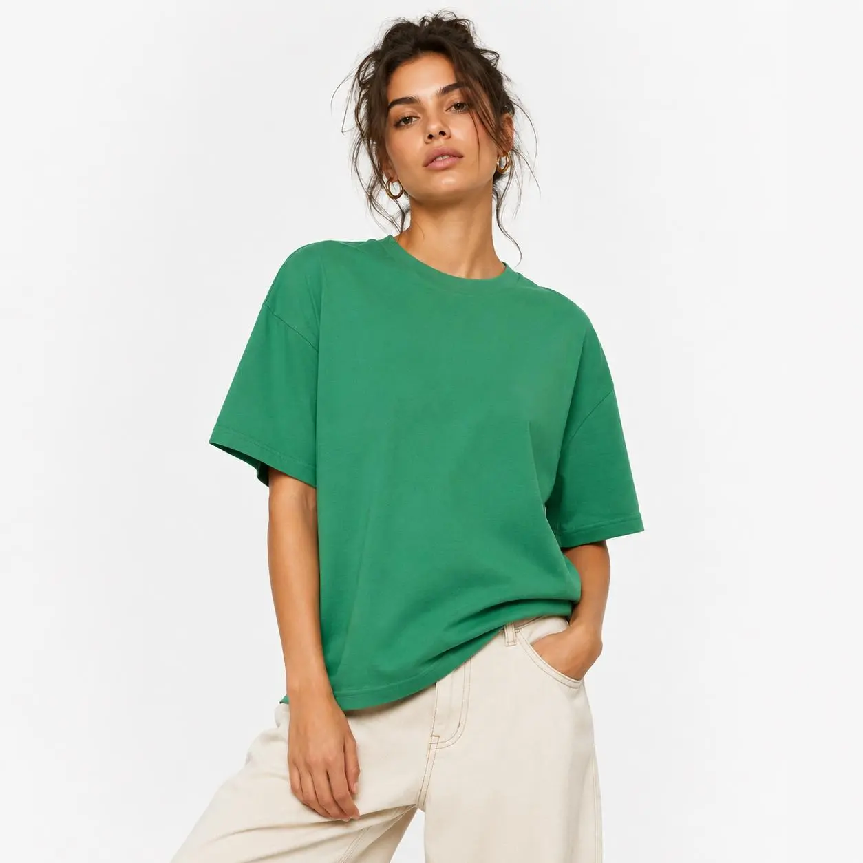 Women 100% Cotton Shirt Oversized Solid Color Crew Neck Short Sleeve Tee Loose Fit Plain Heavyweight Basic Top Women Casual Streetwear Shirt Drop Shoulder Relaxed Fit Summer Everyday Essential Blank Tee Multipack Option Minimalist Wardrobe Staple Cotton