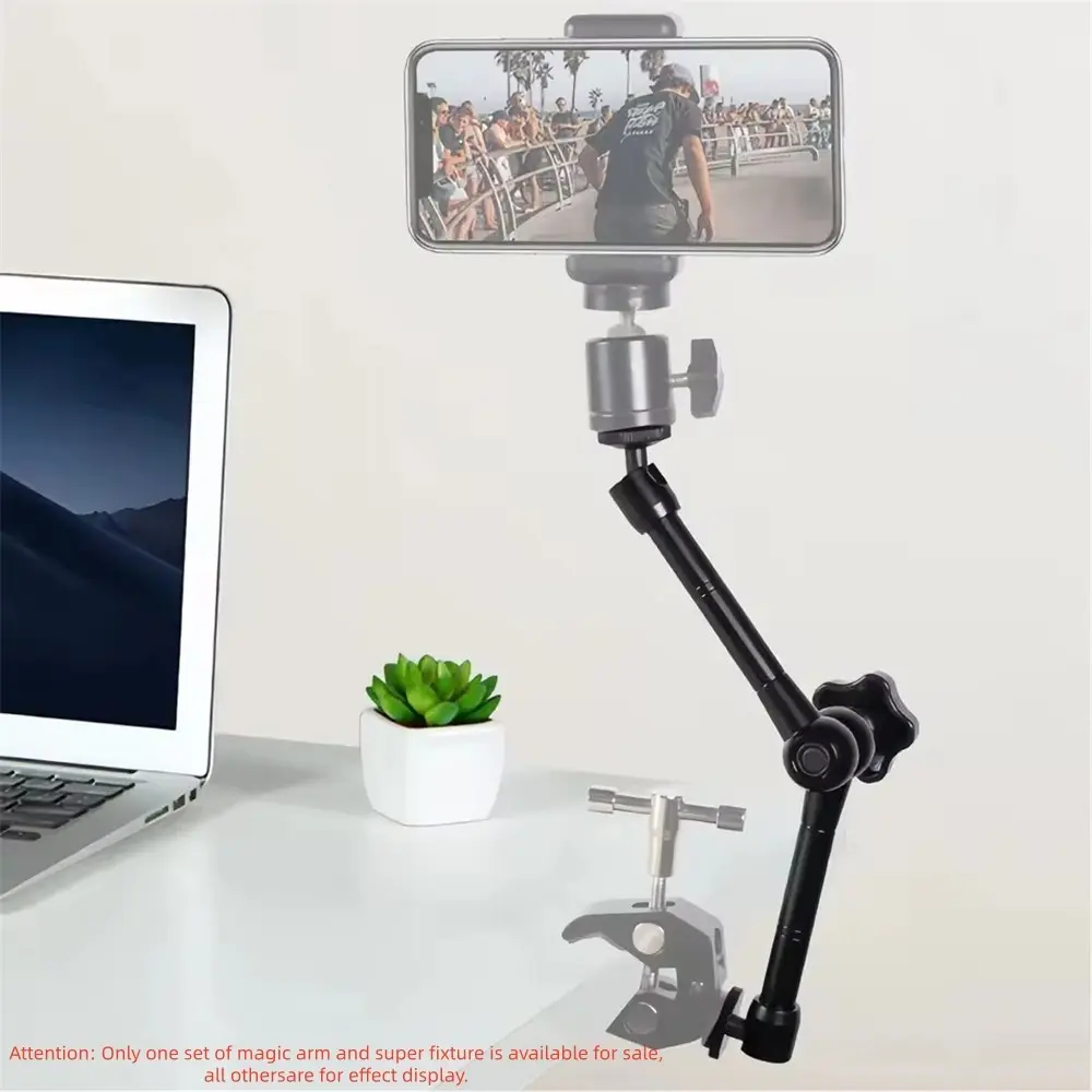 7 inch Articulating Magic Arm + Super Clamp for DSLR Rig Camera to LCD Monito, LED Video Light Camera Accessories