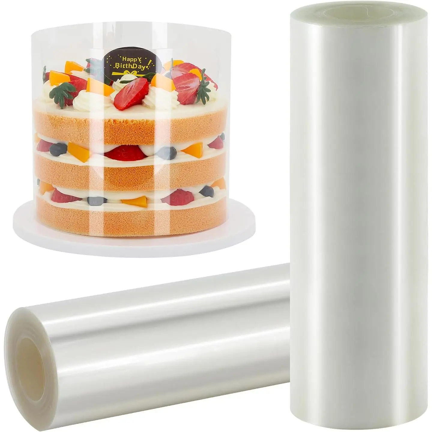 Cake , Transparent Cake Rolls, Clear Cake Strips, DIY Acetate Sheet, Surrounding  for Baking Decorate,  Mousse Cake Elegant Cake Wrapping 4X394 inch