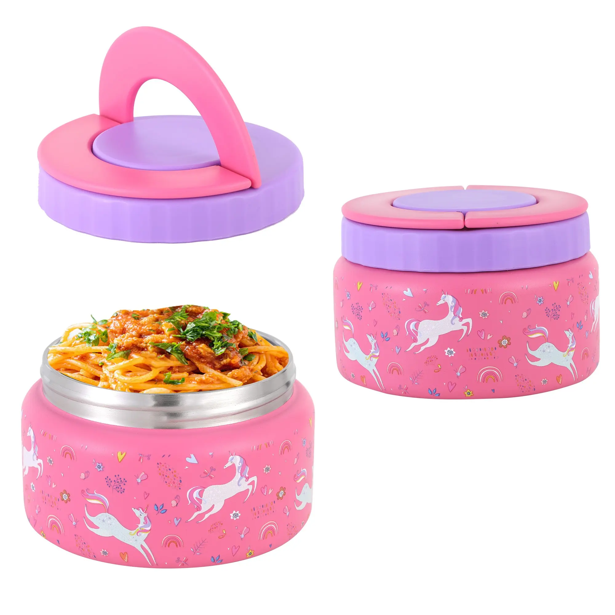 8 Oz Stainless Steel Insulated Food Container, Leak-Proof, Suitable for Cold and Hot Foods, Kids Lunch Box, School Travel Friendly, Thermal Insulated Container
