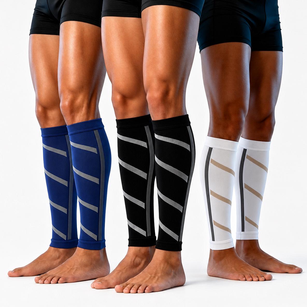 Unisex Calf Compression Sleeves - Adjustable, Lightweight Summer, Soft Breathable, Anti-Slip, Machine Wash, 25-43cm/9.84-16.93inch Calf Circumference, Lifestyle Leg Support for Running,Cycling, Alleviates Fatigue, Tibia Pain Relief, Black Sports Sleeves,