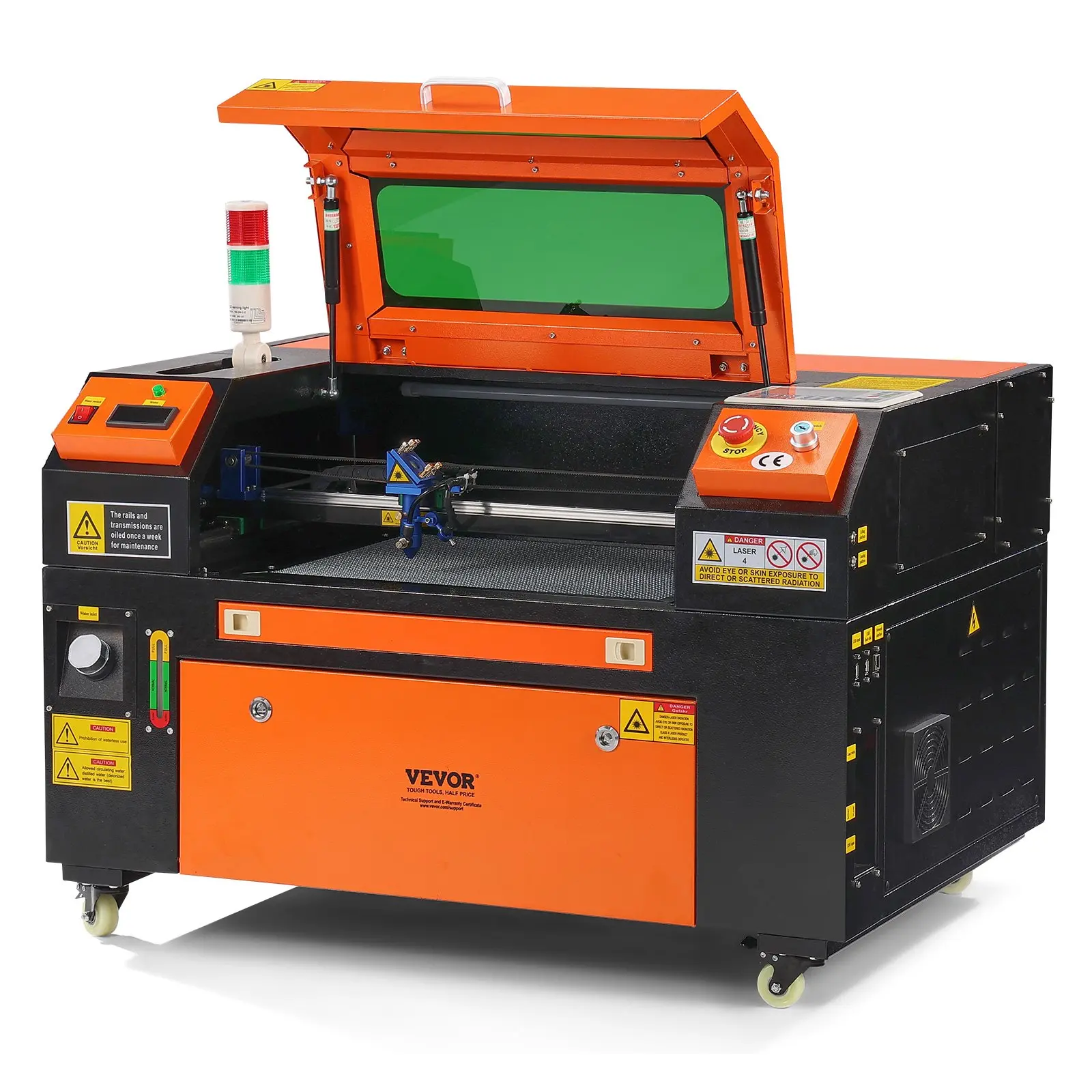【DealsForYouDays】VEVOR 50W CO2 Laser Engraver, 12x 20 in, 19.7 IPS Laser Cutter Machine with 2-Way Pass Air Assist, Compatible with LightBurn, CorelDRAW, AutoCAD, Windows, Mac OS, Linux, for Wood Acrylic Fabric More