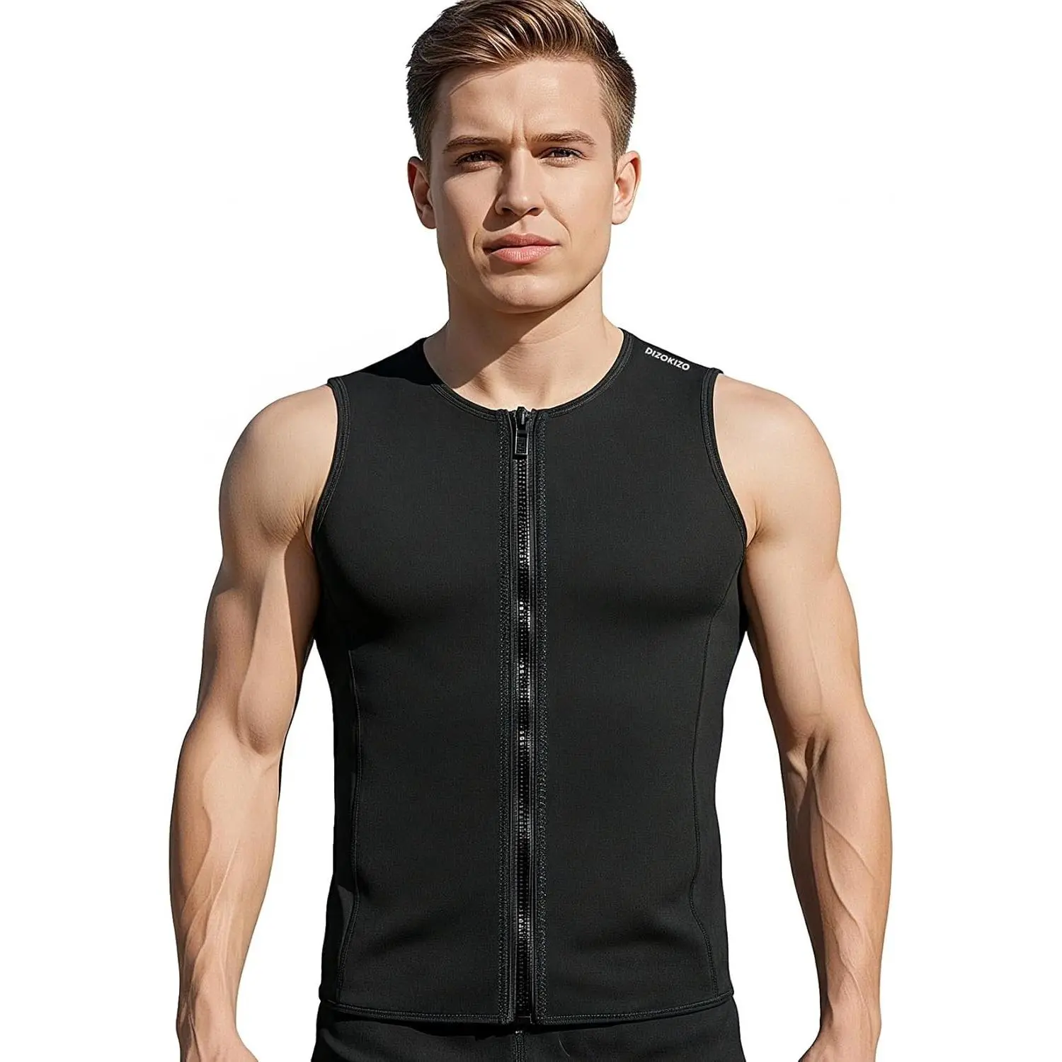 Women's Sleeveless Neoprene Vest Top, 3mm Zippered Front Wetsuit Shirt for Scuba Diving, Kayaking, Sleeveless Shirt