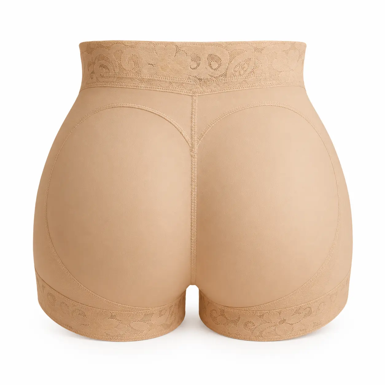 Anti-Chafing Lace High Waist Shapewear Boyshort, Tummy Control Butt Lifting Seamless Body Contour Shorts For Under Dresses