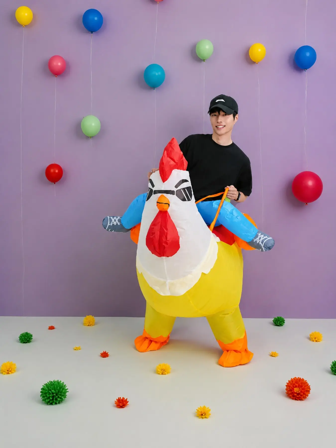 Inflatable Chicken Riding Costume Set, Fun Festive Halloween Party Wear Outfit, Funny Inflatable Hen, Festival Design, Perfect for Events, Clothes