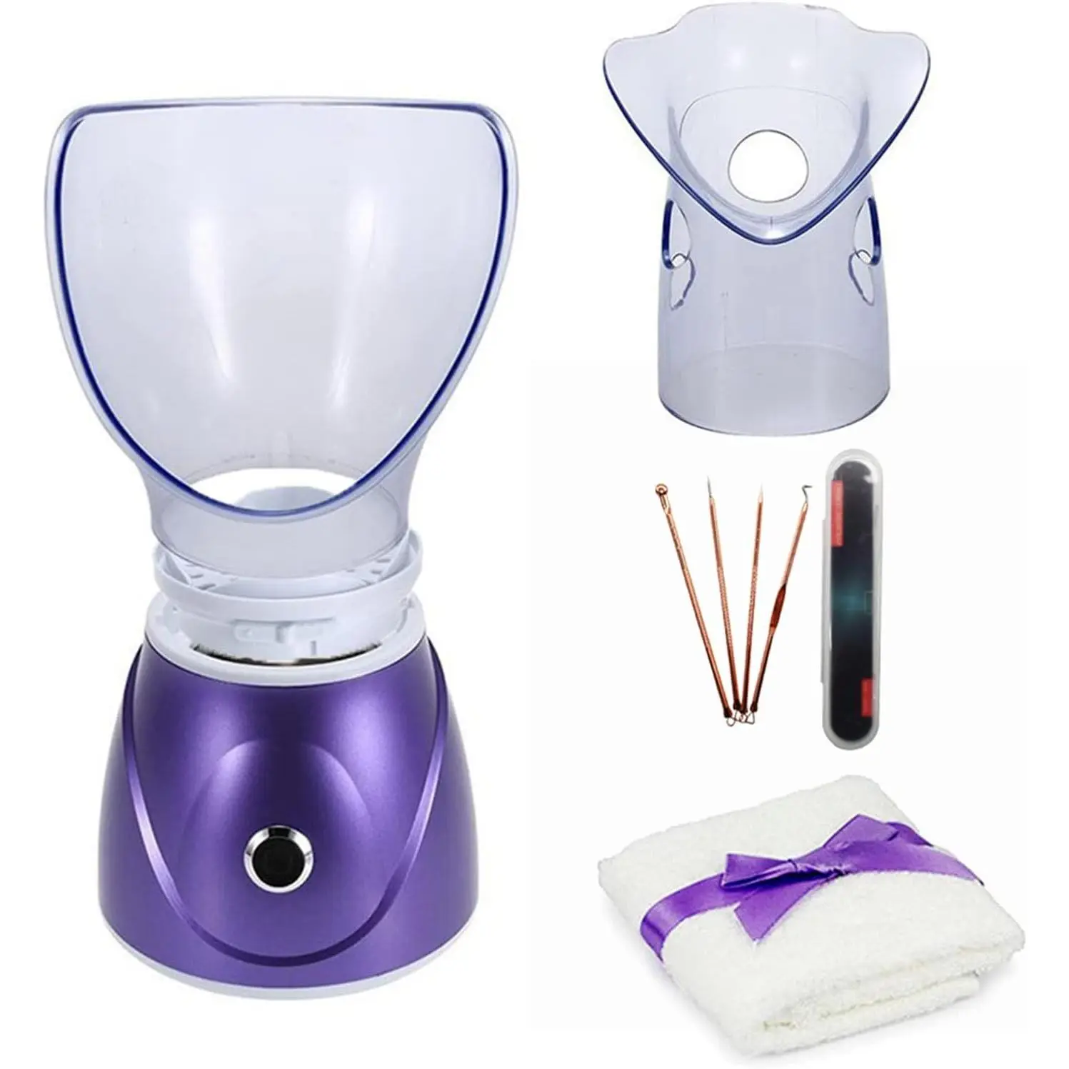 Hann Facial Steamer Professional Sinus Steam Inhaler Face Skin Moisturizer Facial Mask Sauna Spa Steamers with Aromatherapy Diffuser Humidifier Function (Purple)