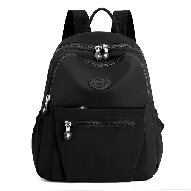 Women's Slim-Yet-Spacious Wipe-Clean Nylon Lightweight Compact Utility Backpack Purse, Casual Travel Daypack, Carrying Backpack