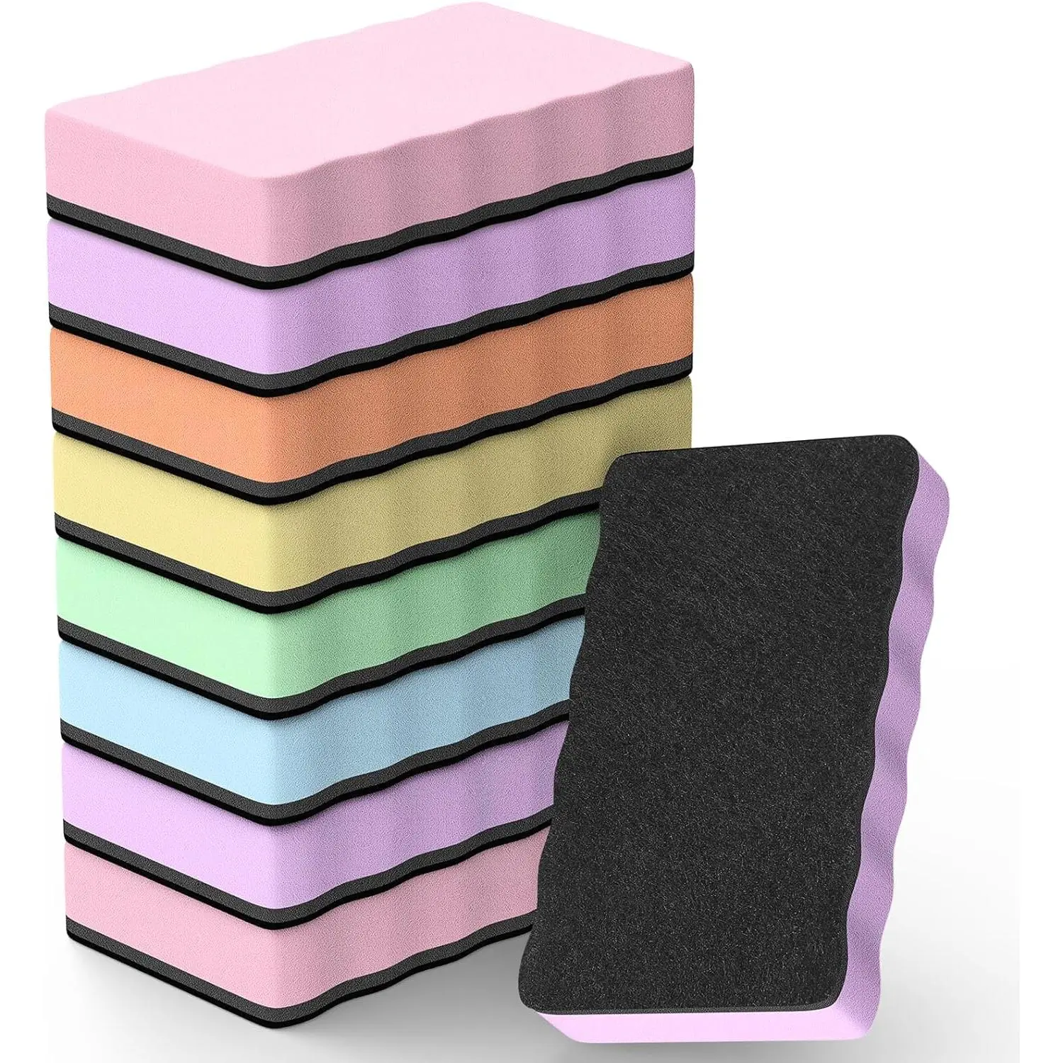 Dry Erase Board Erasers, 4" x 2"  Whiteboard Erasers 8 Pack |  Dry Erase Cleaning Pads with   for Office, , Classroom and Chalkboard Use, Teacher Supplies