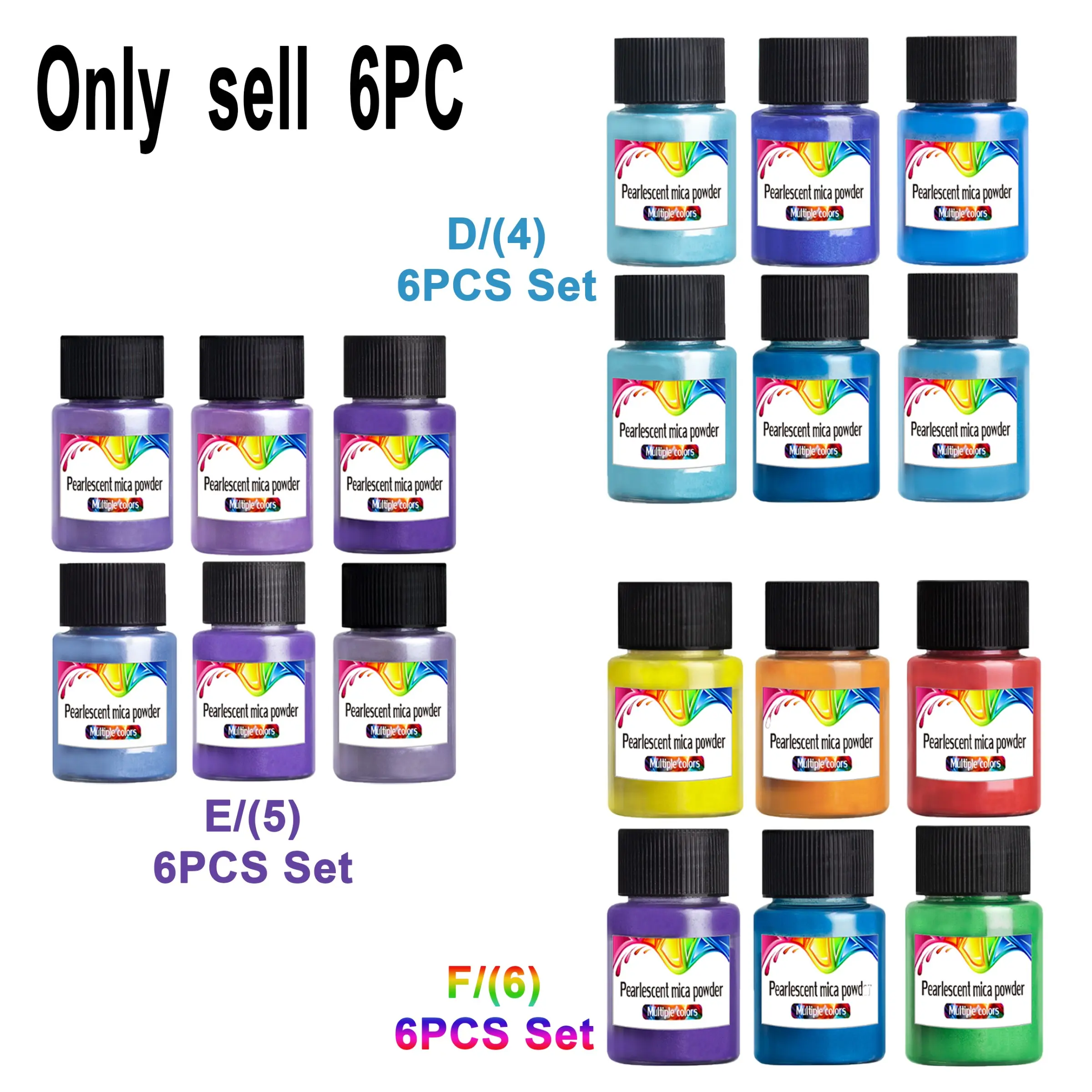 3 Sets 18 Bottles Pearlescent Mica Powder, Cool Blue Morandi Rainbow, Ultra Fine Metallic Shimmer Dye Pigment for Glitter Art Crafts, DIY Crafts, Artist Supplies