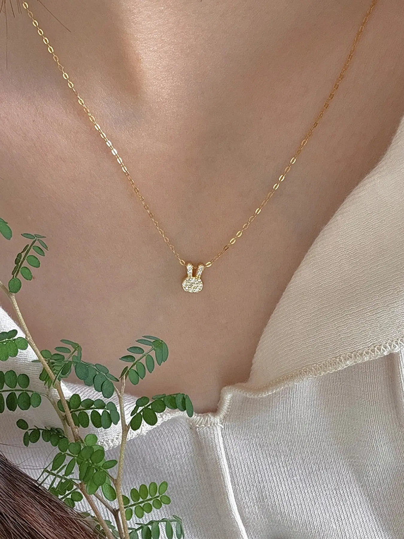 Full Rhinestone Bunny Pendant Necklace, Women's Luxury Choker, Cute Fashion Jewelry, Perfect Gift for Friends, Holiday Party, Birthday