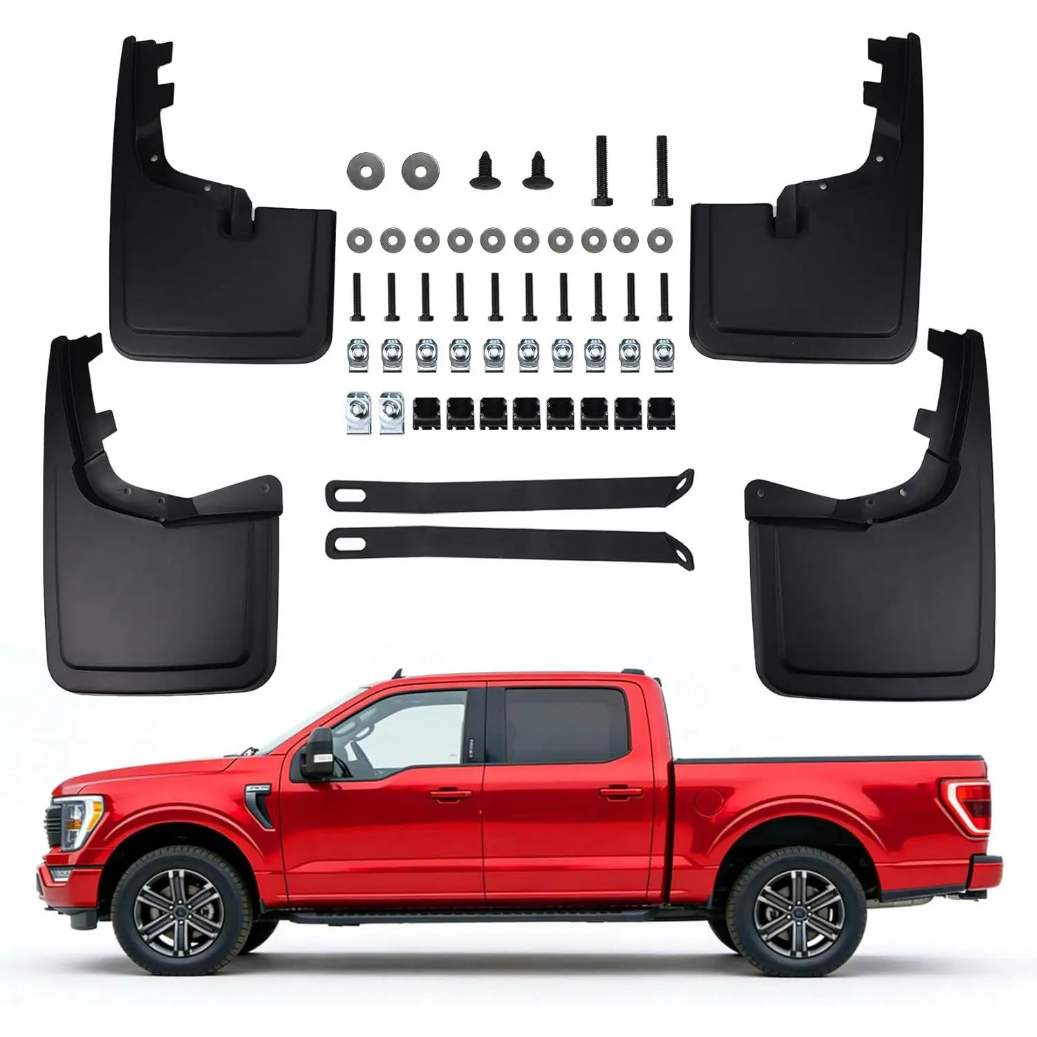 Mud Flaps for Ford F150 2021-2026,Mud Flaps Splash Guards No Drill Upgrade Fits F150 Pickup Truck Accessories,4PCS Front & Rear Truck Mud Guards with Hardware Mudflaps