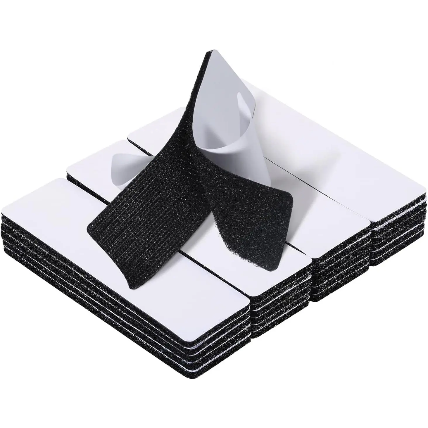 20 Sets 1x4 Inch Hook and Loop Fastener Strips with Adhesive Heavy Duty Double Sided Sticky for Picture , Wall Mounting Tape, Outdoor, Fabric, , Office, Black