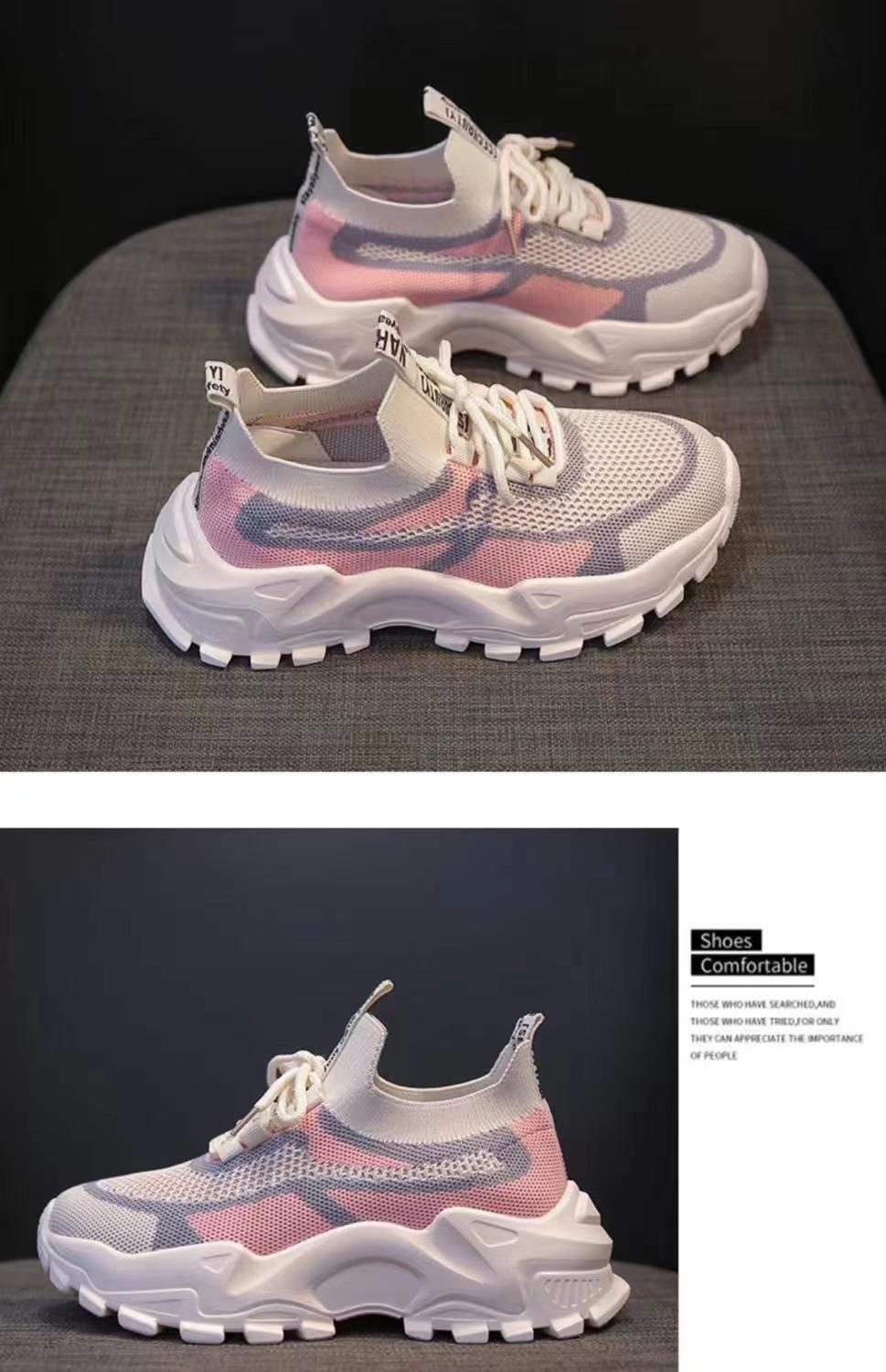 New fashion women's sports shoes, running shoes, lightweight casual shoes, non-slip soft-soled single shoes