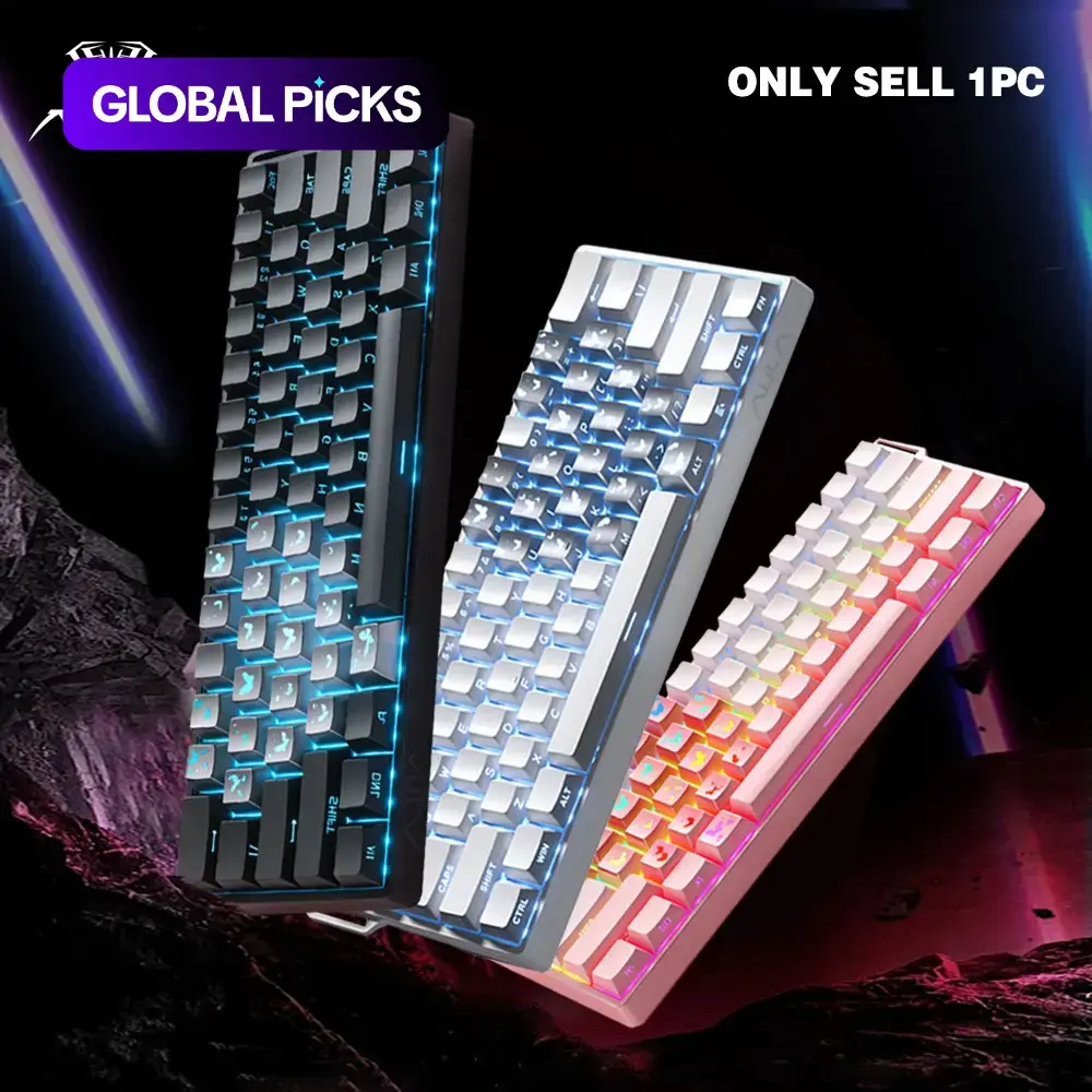 Aula Win60 He Wired Gaming Keyboard, 60% Layout, Portable Plug-And-Play, Cool RGB Lighting, Rgb Backlit Keyboard, Sensitive Magnetic Switches, Rgb Backlight Keyboard, Compatible with Windows/amc