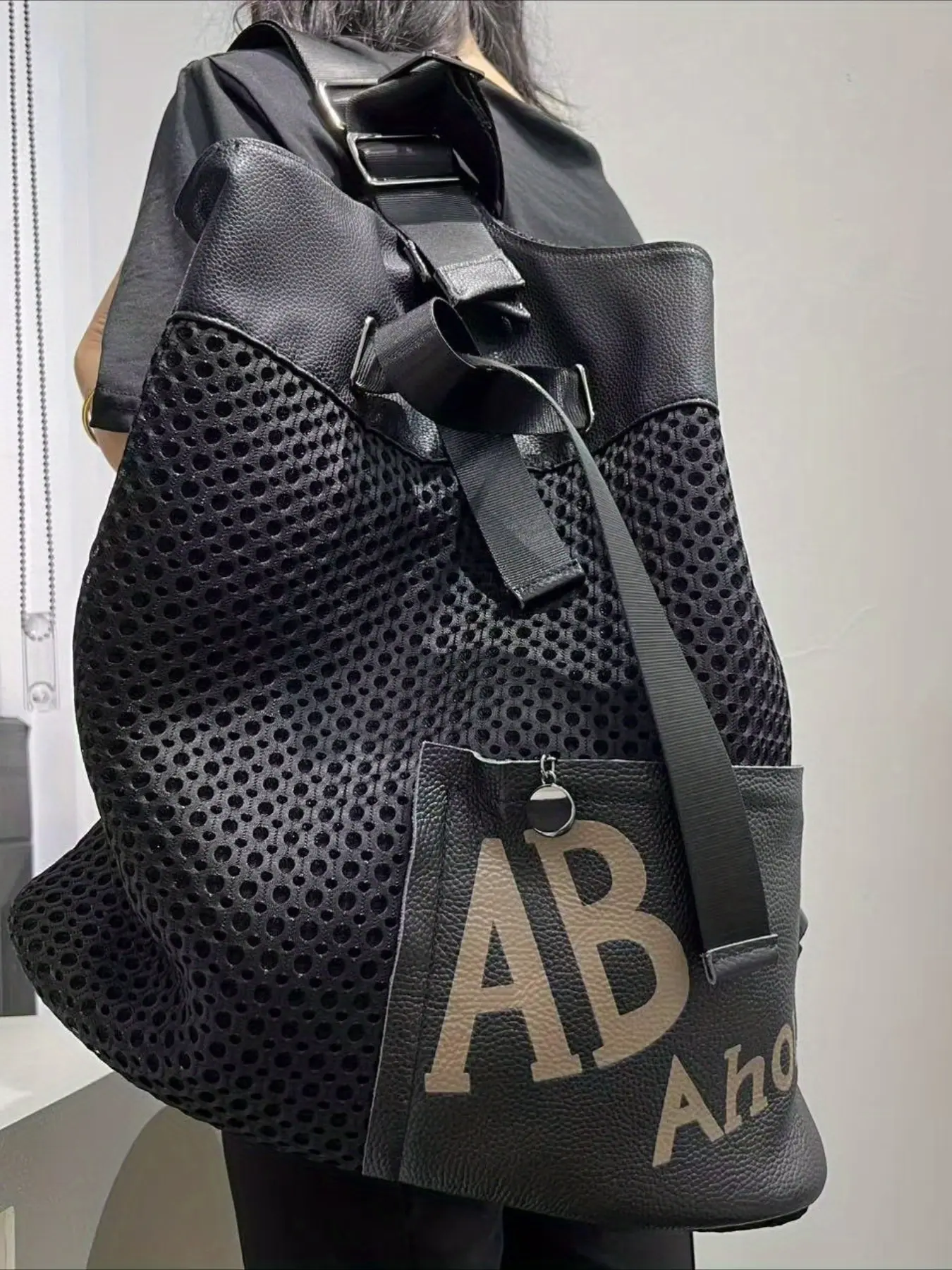 Ladies' large capacity fashionable and cool backpack, personalized Y2K spicy girl shoulder bag with front pocket, drawstring closure, Christmas gift, birthday gift, fitness bag, sports bag, vacation training bag, Casual Daypack