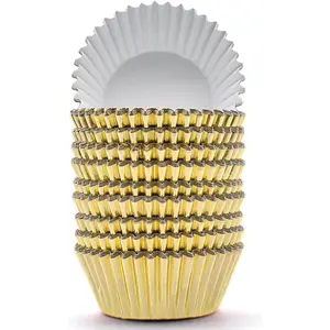 18ACTIVEKIT200 Pcs Gold Foil Cupcake Liners Standard Baking Cups Muffin Paper Cases