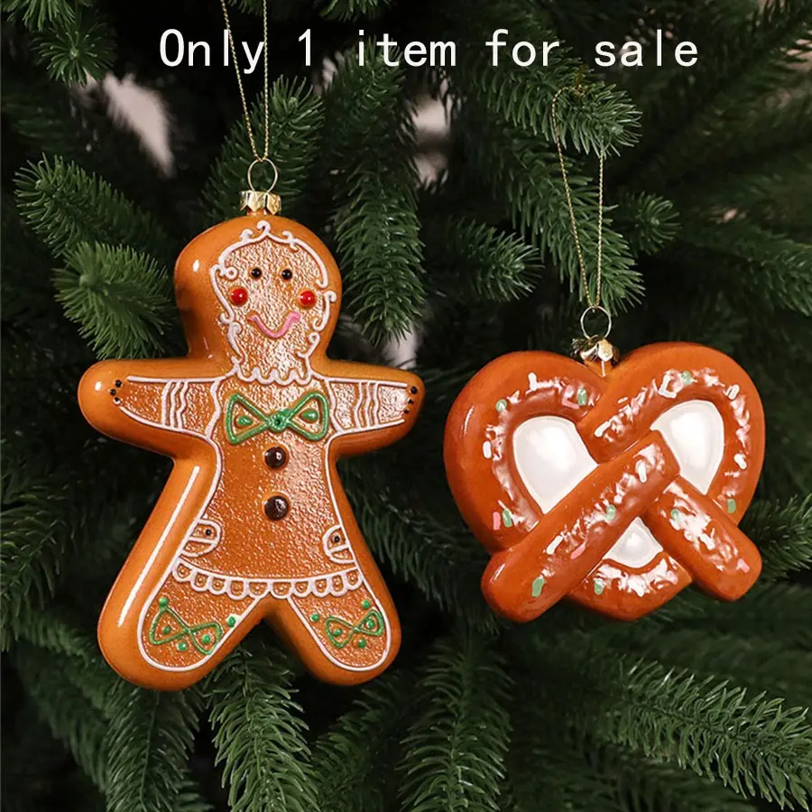 New Christmas Plastic Gingerbread Man Ornament, Tree Hanging Decoration, Festive Atmosphere Decor, Holiday Display Item