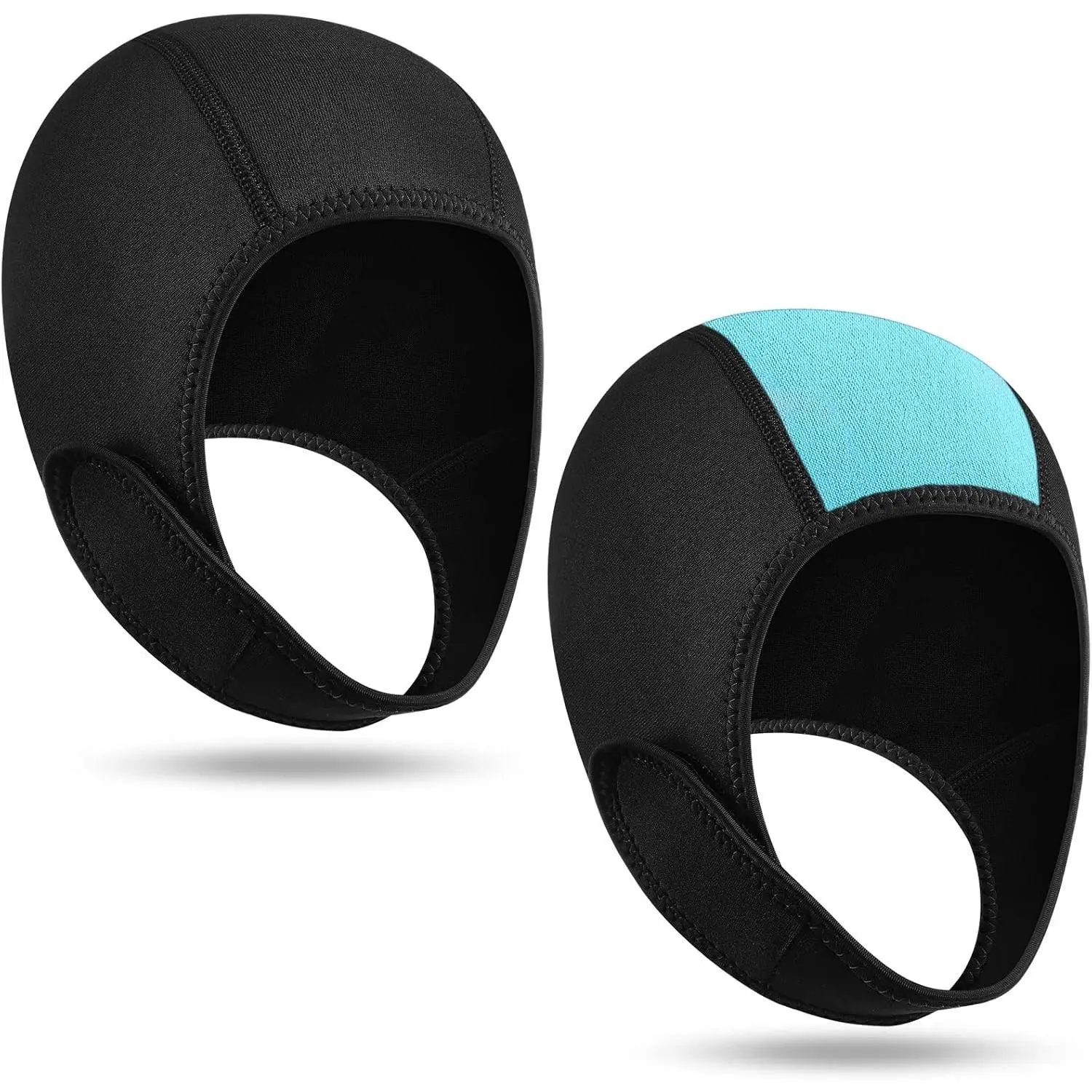 2 Pcs 2.5mm Neoprene Thermal Diving Wetsuit Hood Cap with Chin Strap, Surf Beanie Diving Headgear for Men Women, Ideal for Snorkeling Sailing and Other Water Sports