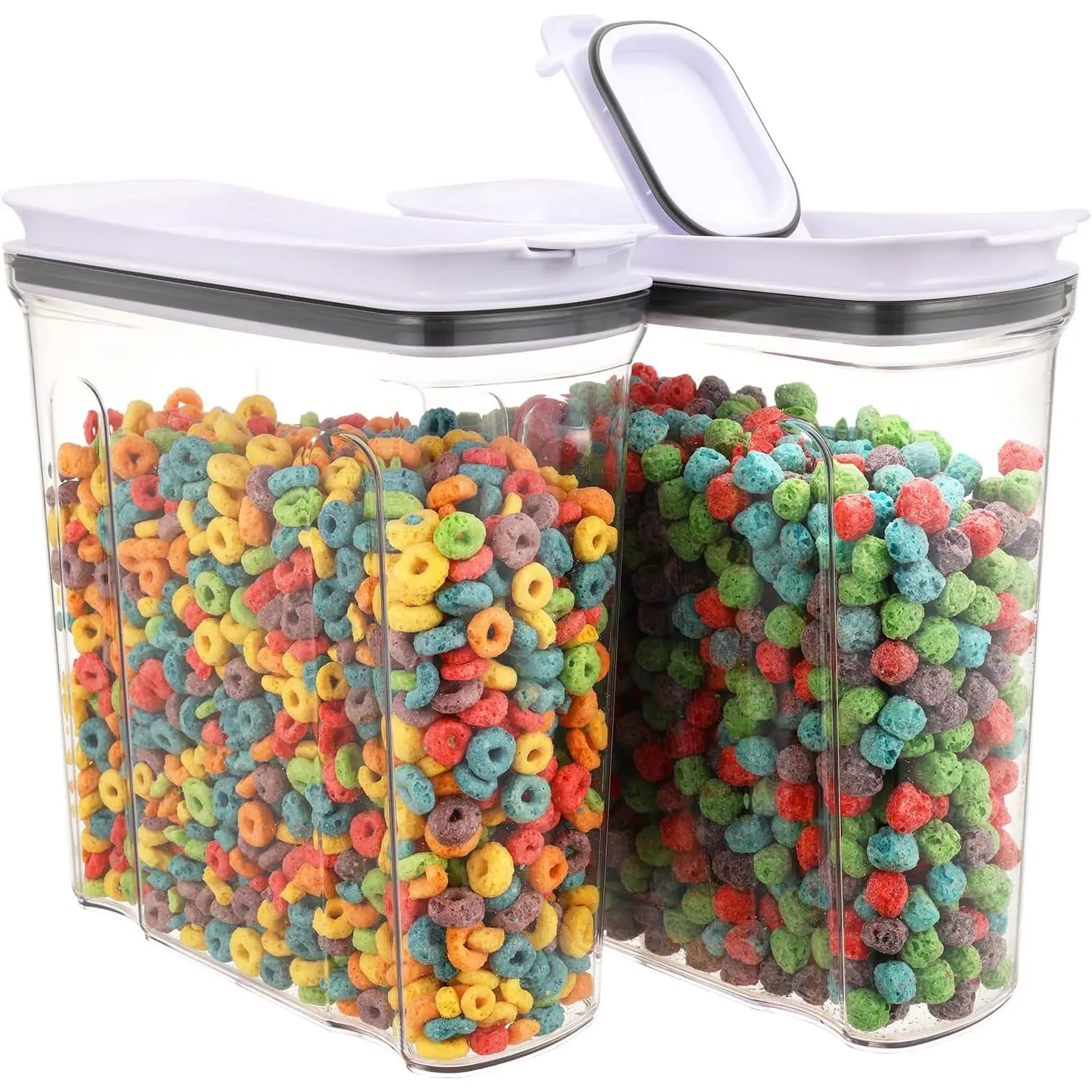 Cereal Containers Storage Set, Airtight Food Storage Container with Lid 4L/135.2oz, 2PCS BPA-FREE Plastic Pantry Organization Canisters for Rice Cereal Flour Sugar Dry Food in Kitchen