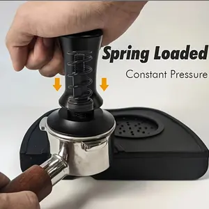 Espresso Tamper Set, Stainless Steel Coffee Tamper with Spring Design for 51mm, 53mm & 58mm Portafilters, Perfect for Espresso Lovers, Home Baristas & Coffee Bar Setup