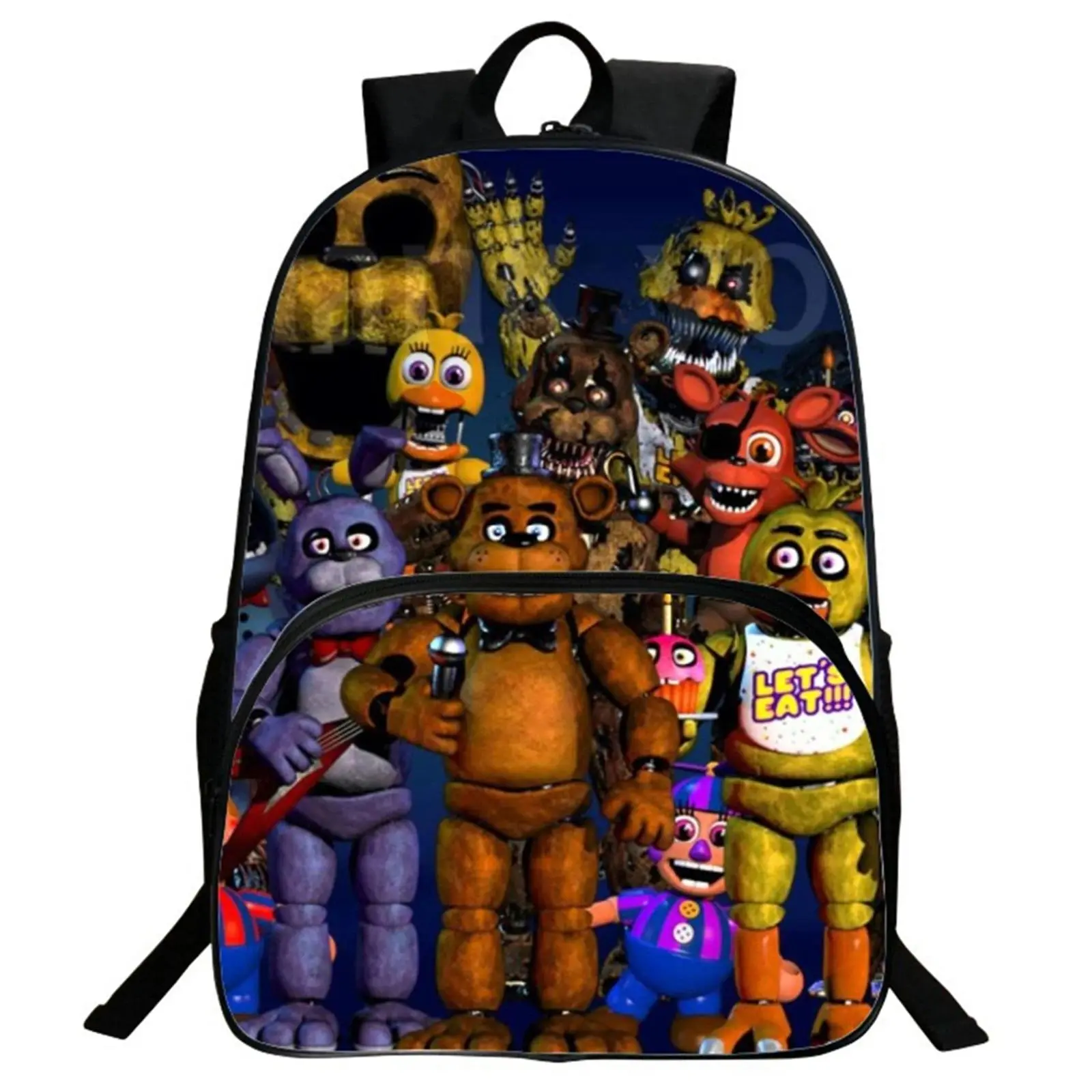 Boys Girls F-Five Nights at Freddys Graphic Backpack Student School Backpack Waterproof Travel Knapsack for Kids