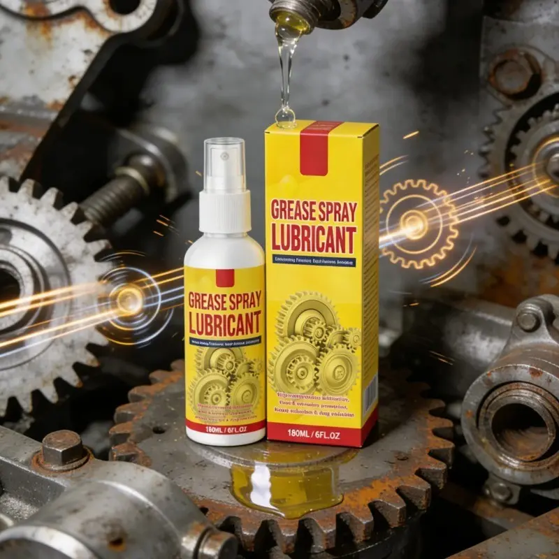 Liquid Grease Spray for Motorcycle Chains, Motor Parts Accessories, Long Lasting Rust & Corrosion Protection, Reduces Squeaky Noise, 180ML Bottle