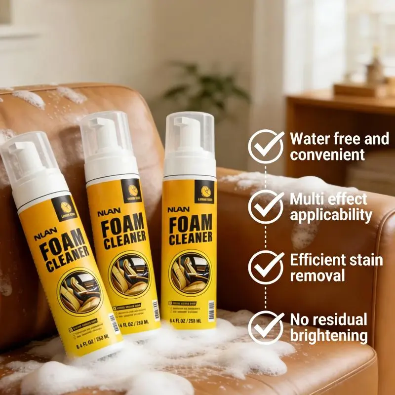 NUAN multi-purpose cleaning spray foam cleaner all purpose NUAN Foam Interior Cleaner – Safe for Car Interiors, Plastic & Leather, Water-Free Spray Wipe, Powerful Stain Removal, Non-Damaging Non-Ionic Formula, Forms Protective Layer for Lasting Shine