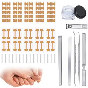 Ingrown Toenail Correction Kit, Professional Ingrown Toenail Removal Kit with Breathable Toenail Strips, Curved Toenail Corrector Patch, Toenail Lifter and Nail File
