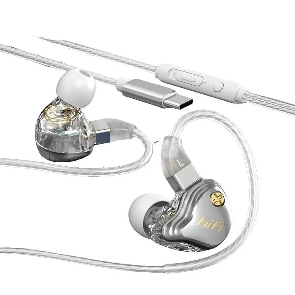 Wired In-Ear Headphones, Earbud, Transparent, Detachable 4n Ofc Cable, Noise Isolation, Bass Hi-Fi Sound, Smart Control, for Music, Gaming, Calls