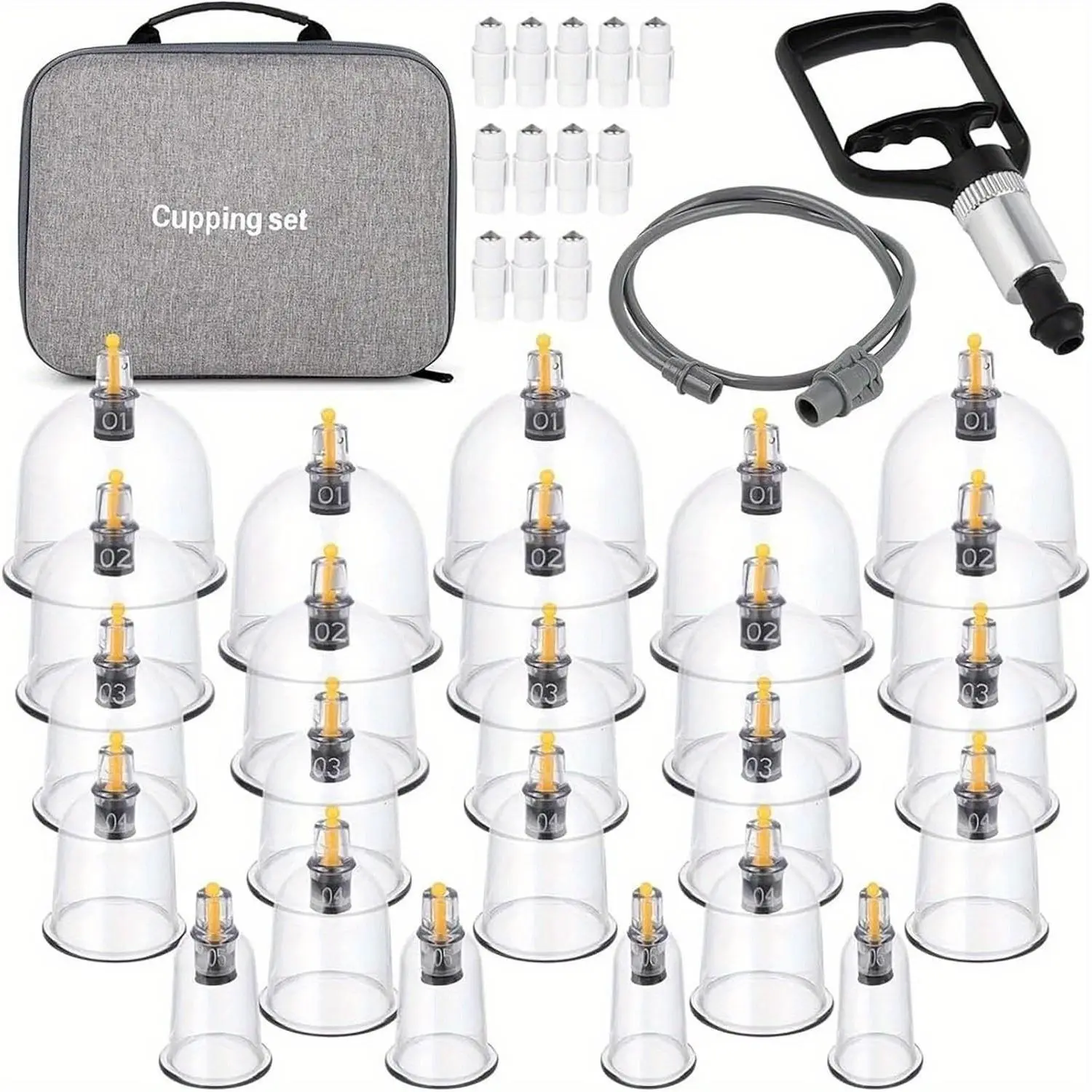 Cupping Set Professional Chinese Acupoin Cupping Sets Portable Suction Cupping Set with Vacuum Magnetic Pump Cupping Massage Kit Travel Case