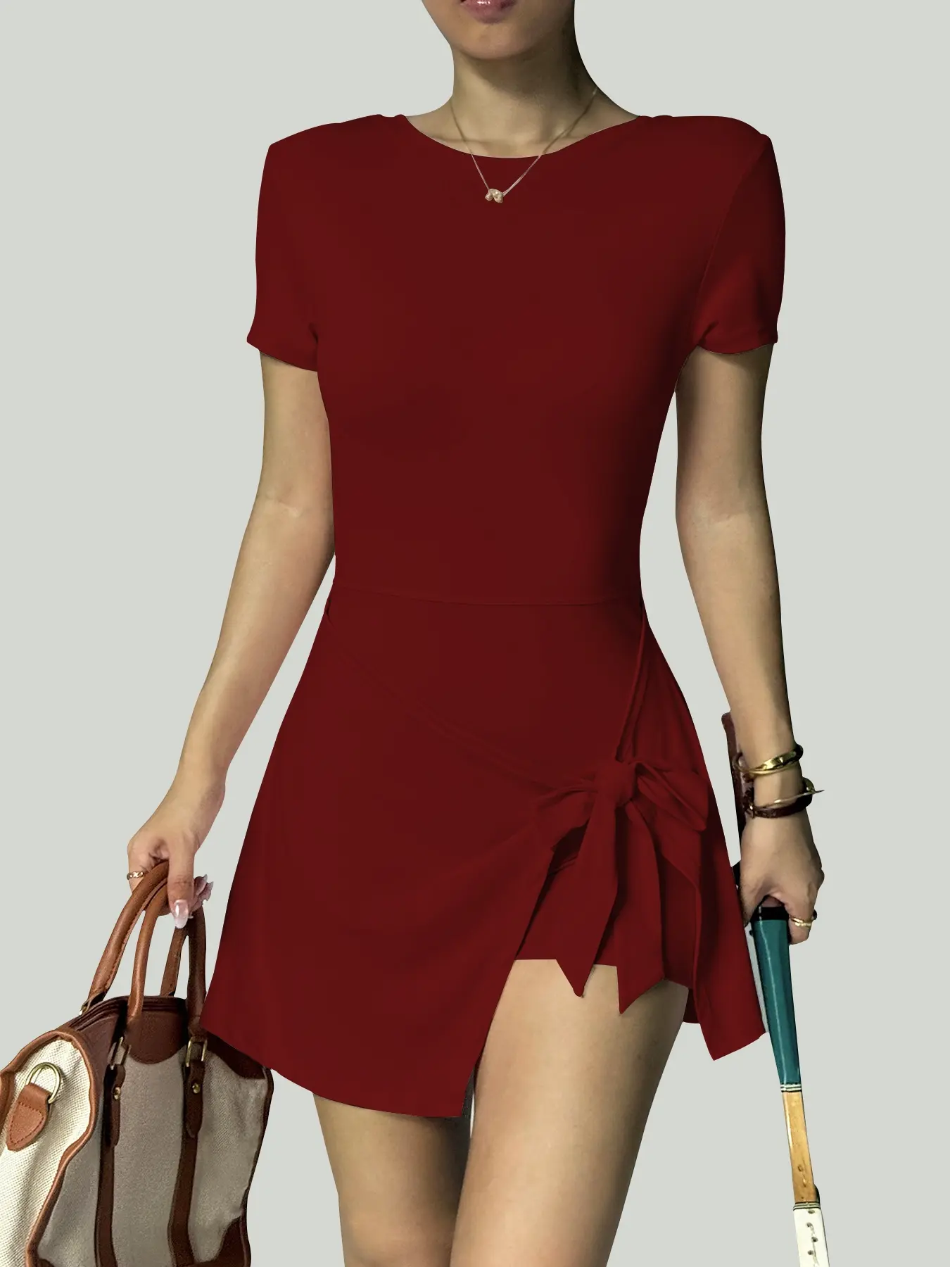 backless athletic dress Women's Casual Sporty Dress, Waist Cinching Butt Lifting Slim Fit, Tennis Running Yoga Indoor Outdoor Sports Dress, Sporty Chic Dress, Tennis Dress, Activewear Dress, Active Dresses Maxi dress Marlene Slinky Low Back gardenparty in interior shorts offer Size:US 20W