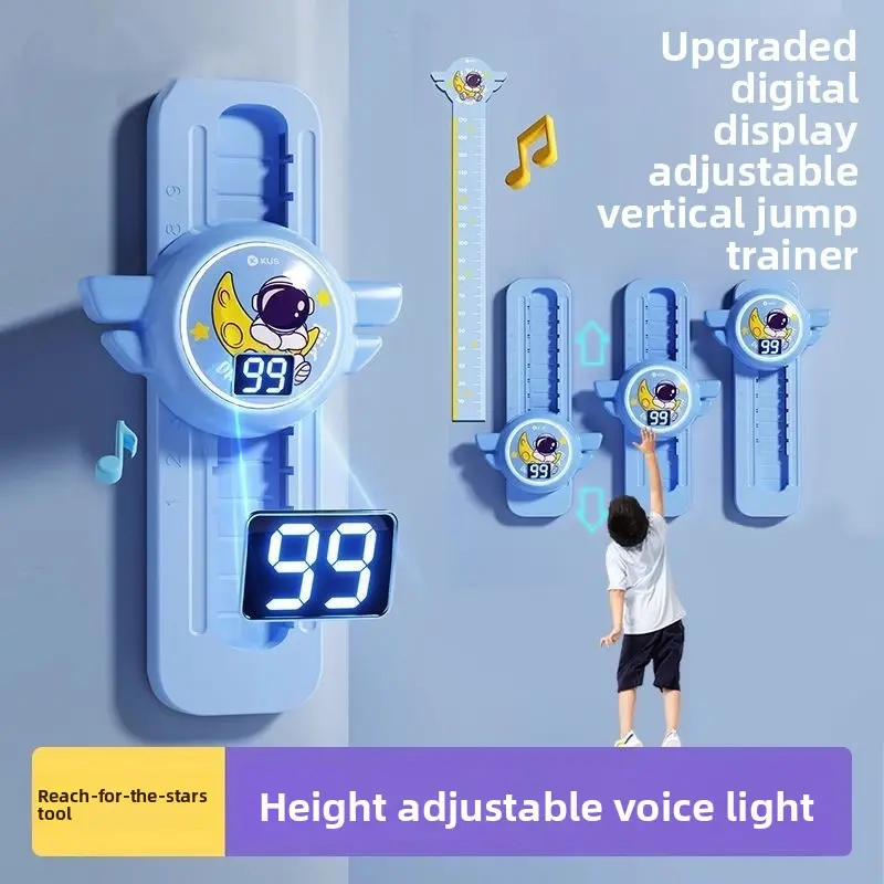 Interactive Jump Trainer for Kids & Teens, Portable Vertical Leap Training Device with Adjustable Height, Digital Counter, Voice Prompts & LED Lights, Jump Training, Digital Display, Adjustable Jump Trainer