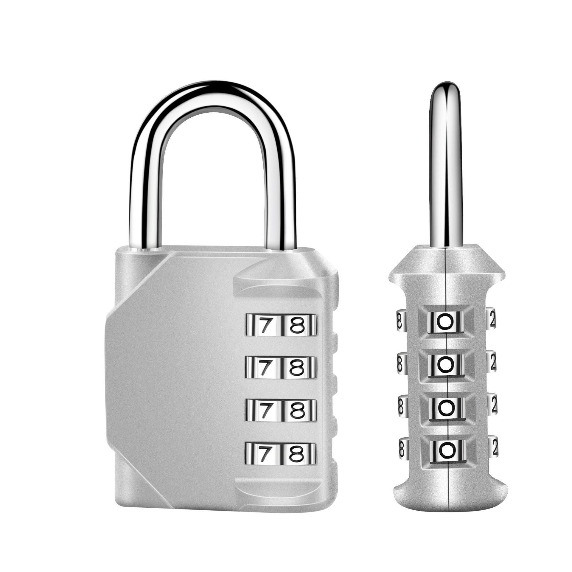 4-Digit Combination Lock, Outdoor and Indoor Waterproof Padlock for School, Gym or Sports Locker, Toolbox and Hasp Cabinet, Security Lock