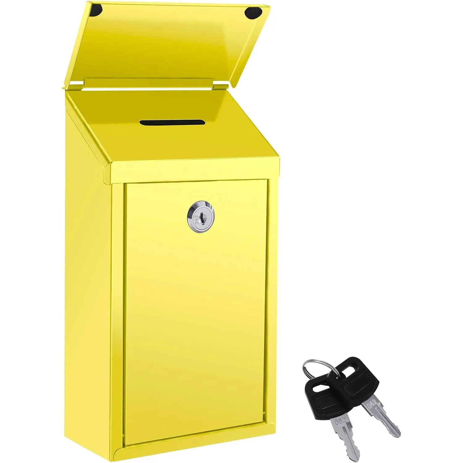 Metal  Box with Lock Donation  Box Collection Safe Suggestion Box Wall Mounted Mailbox for  Office, Outdoor, Farmstand