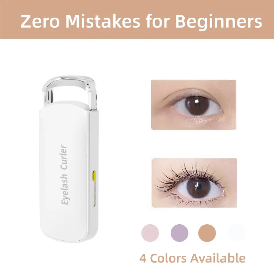 [Back to School]Heated Eyelash Curler - USB Rechargeable with Thermo-sensitive Silicone Pad, Fast Curling, Mini Lash Lifting Curler for Women & Girls, Ideal for Home & Travel, Creates Defined Curly Lashes-MM1