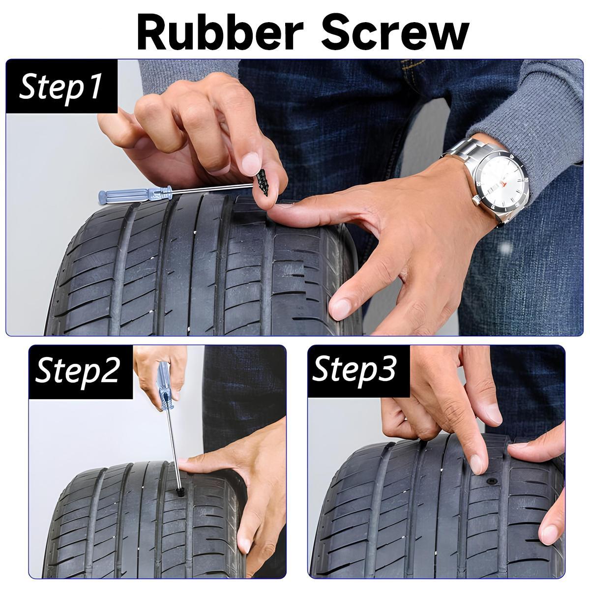 40/60 PCS Tire Repair Rubber Nails Kit with 2 Sizes - Fast Self-Service Spiral Screws Vacuum Tire Puncture Repair Tool for Car, Truck, Motorcycle, Tractor 40/60 PCS Tire Repair Rubber Nails Kit with 2 Sizes - Fast Self-Service Spiral Screws Vacuum Tire Puncture Repair Tool for Car, Truck, Motorcycle, Tractor