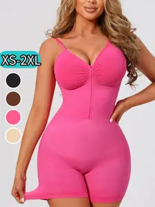 XS-2XL，Women's Full Body Shapewear Bodysuit Front Zip Tummy Control Waist Trainer Thigh Slimmer Seamless Smooth Sculpting Shaper