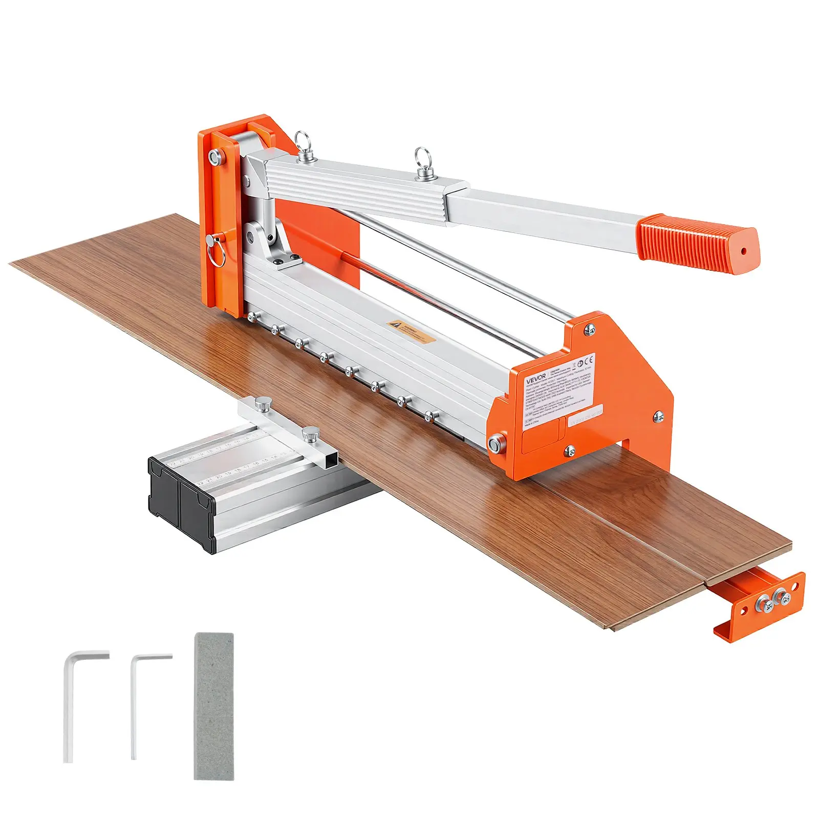 VEVOR 12 in Vinyl Flooring Cutter, 12mm Thick Laminate Cutter with Upgraded Aluminum Alloy Lever, Telescopic Plate, Cuts Engineered Wood, LVT, VCT, SPC, LVP, WPC, Labor-Saving