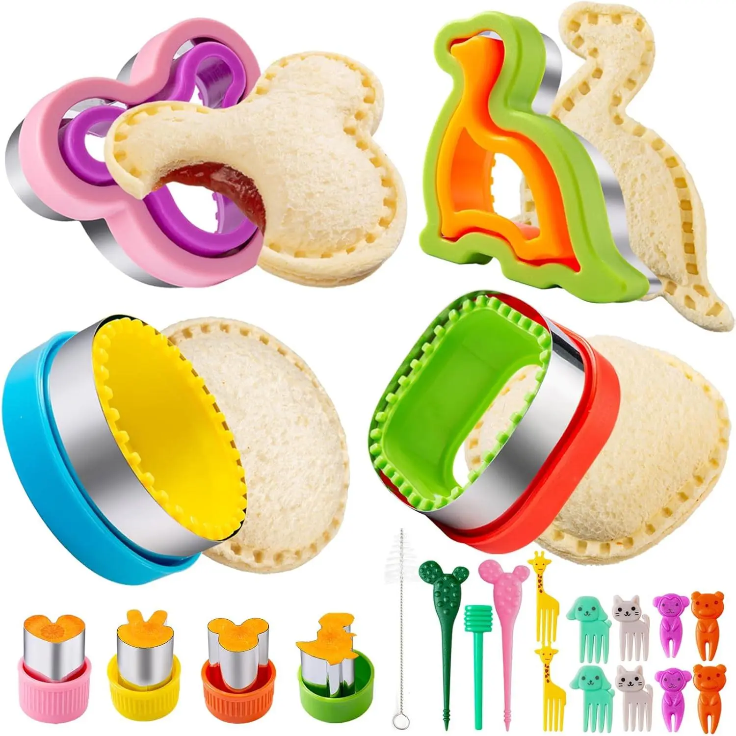 Cookie Mold Stainless Steel Shapes Cutter DIY Vegetable Bread Pancake Biscuit Cutter Baking Tools Double Layer Sandwich Sealer Maker Kitchen Gift 22Pcs