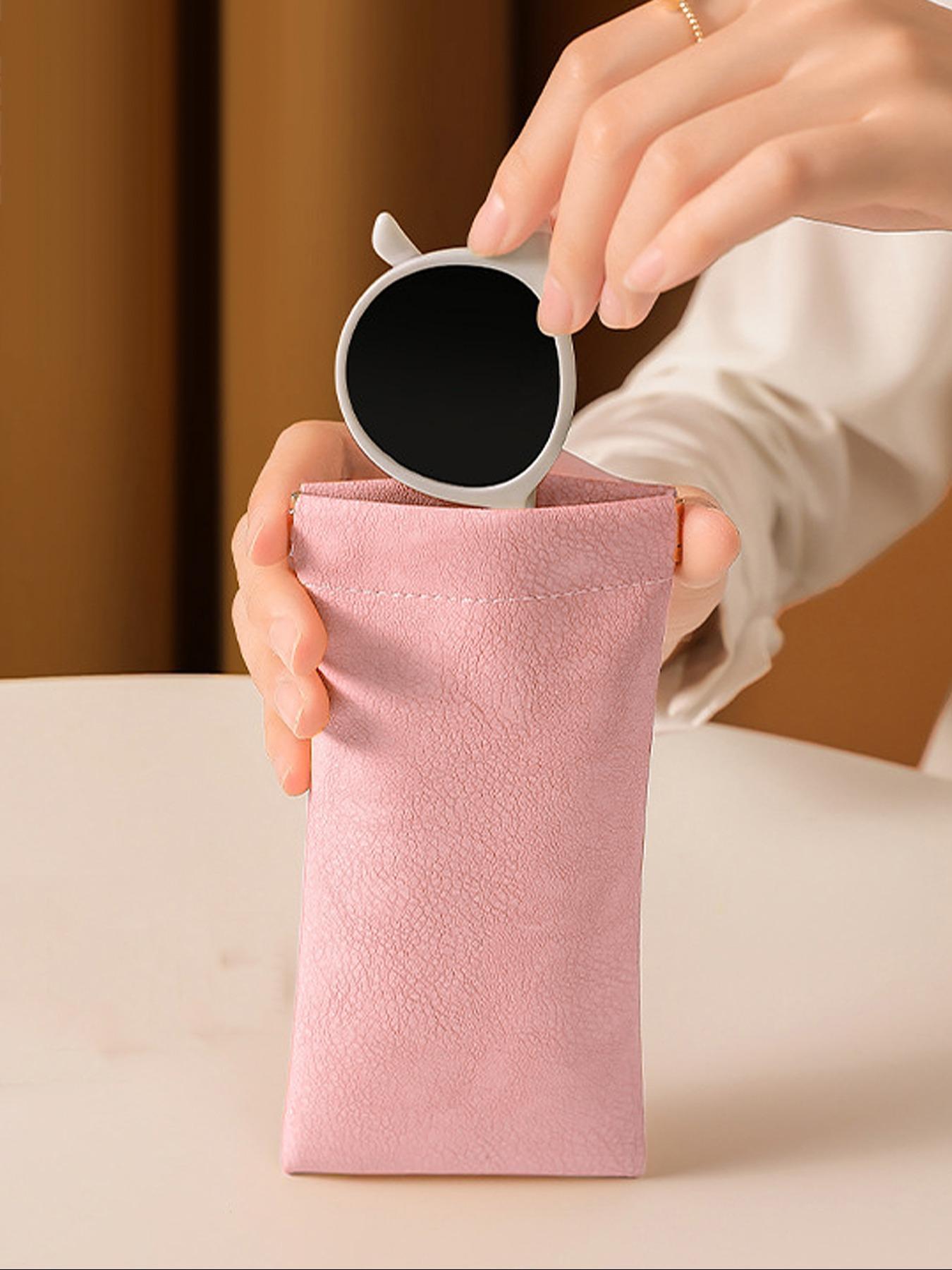 Solid Color Soft PU Sunglasses Case, Portable PU Leather Glasses Case, Anti-scratch Storage Bag, Eyewear Accessories for Women & Men, Portable Sunglasses Organizer & Glasses Holder