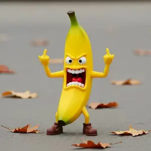 Funny Angry Middle Finger Resin Figurine, Turtle Banana Avocado Gorilla Novelty Desktop Prank Decor Gift