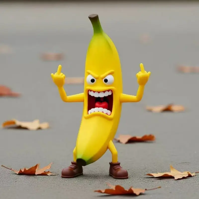 Funny Angry Middle Finger Resin Figurine, Turtle Banana Avocado Gorilla Novelty Desktop Prank Decor Gift